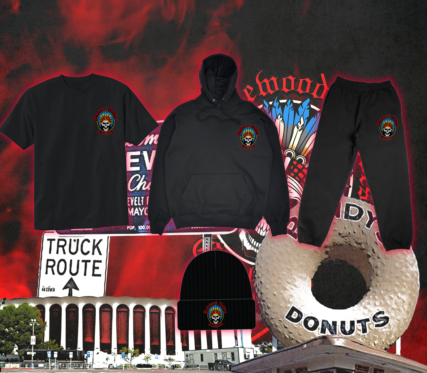 Inglewood Natives embroidered sweatsuit collection